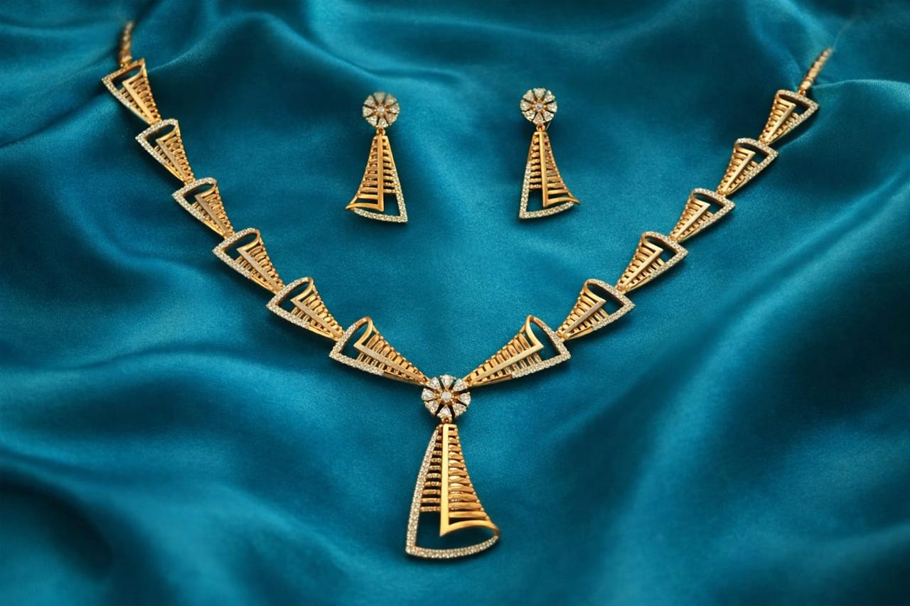 Radiant Geometric V-Necklace