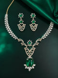 Double Layered Floral Stone Necklace Set